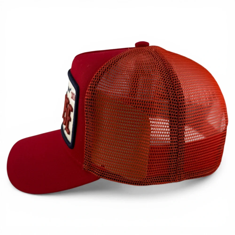 Christian‎ Rose Iconic II London Plate Red Mesh Back Trucker Adjustable Hat Cap